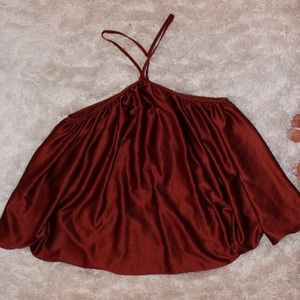 Urban Outfitters Red Satin Halter Top